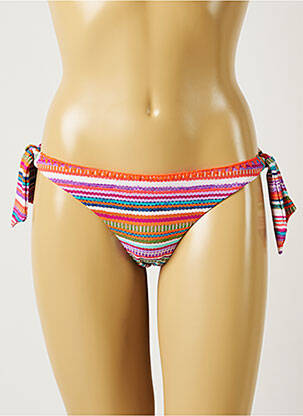 Bas de maillot de bain imprimé rayures bikini rose BANANA MOON femme