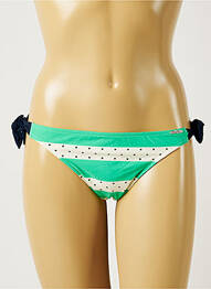Bas de maillot de bain effet matière satinée bikini vert BANANA MOON femme
