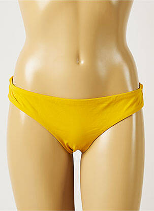 Bas de maillot de bain effet matière satinée culotte jaune BANANA MOON femme