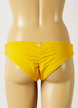 Bas de maillot de bain effet matière satinée culotte jaune BANANA MOON femme
