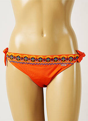 Bas de maillot de bain effet matière satinée bikini orange BANANA MOON femme