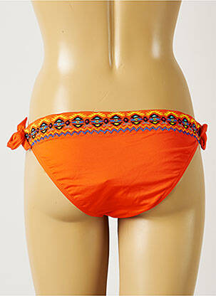 Bas de maillot de bain effet matière satinée bikini orange BANANA MOON femme