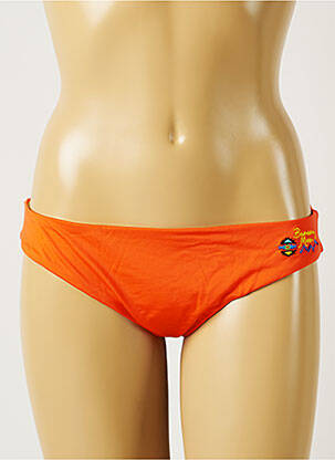 Bas de maillot de bain effet matière satinée culotte orange BANANA MOON femme