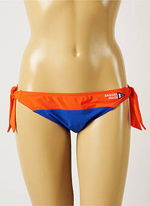 Bas de maillot de bain effet matière satinée bikini bleu BANANA MOON femme