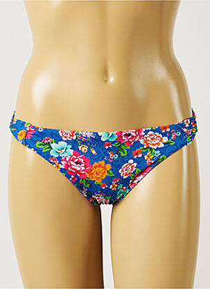Bas de maillot de bain imprimé fleurs culotte bleu BANANA MOON femme