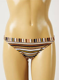 Bas de maillot de bain imprimé rayures bikini marron BANANA MOON femme