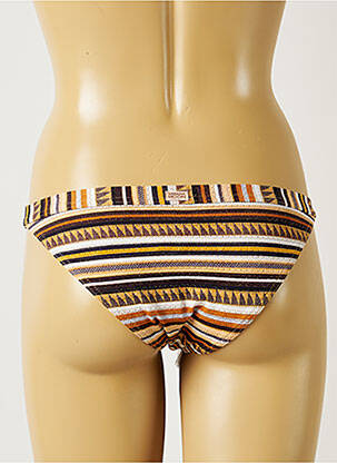 Bas de maillot de bain effet matière satinée bikini marron BANANA MOON femme