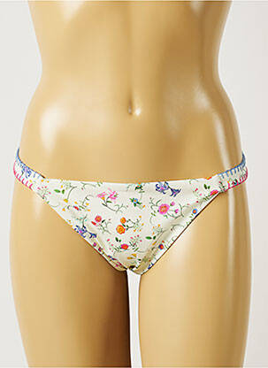 Bas de maillot de bain imprimé fleurs bikini beige BANANA MOON femme