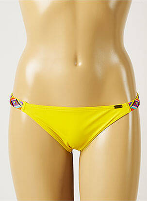 Bas de maillot de bain effet matière satinée bikini jaune BANANA MOON femme