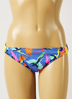 Bas de maillot de bain effet matière satinée culotte bleu BANANA MOON femme