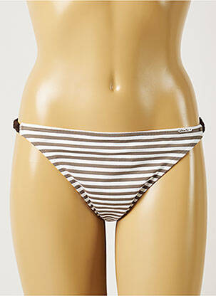 Bas de maillot de bain effet matière satinée bikini blanc BANANA MOON femme