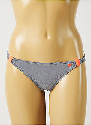 Bas de maillot de bain effet matière satinée bikini bleu BANANA MOON femme