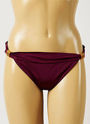 Bas de maillot de bain effet matière satinée bikini violet BANANA MOON femme