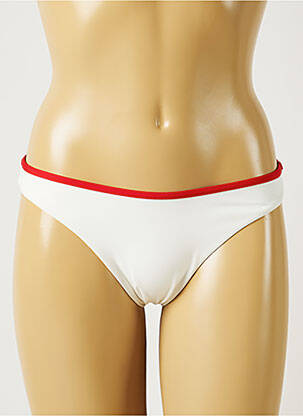 Bas de maillot de bain effet matière satinée culotte blanc BANANA MOON femme
