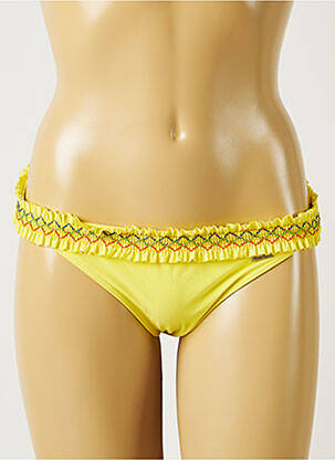 Bas de maillot de bain effet matière satinée culotte jaune BANANA MOON femme