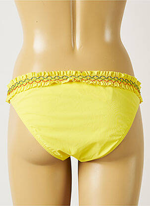 Bas de maillot de bain effet matière satinée culotte jaune BANANA MOON femme