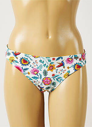 Bas de maillot de bain imprimé fleurs culotte blanc BANANA MOON femme