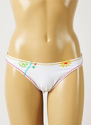Bas de maillot de bain imprimé fantaisie culotte blanc BANANA MOON femme