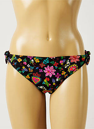 Bas de maillot de bain imprimé fleurs bikini noir BANANA MOON femme