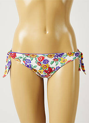 Bas de maillot de bain imprimé fleurs bikini blanc BANANA MOON femme