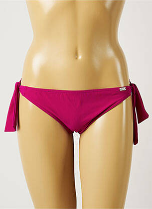 Bas de maillot de bain effet matière satinée bikini violet BANANA MOON femme
