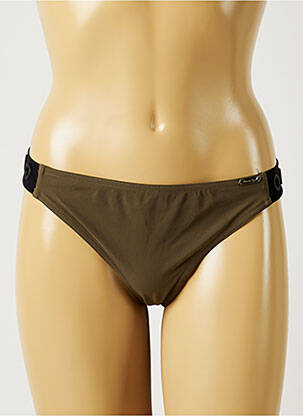 Bas de maillot de bain effet matière satinée culotte vert BANANA MOON femme