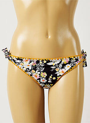 Bas de maillot de bain imprimé fleurs bikini noir BANANA MOON femme
