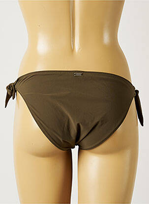 Bas de maillot de bain effet matière satinée bikini vert BANANA MOON femme