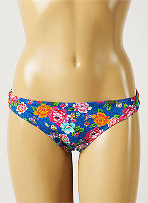 Bas de maillot de bain imprimé fleurs culotte bleu BANANA MOON femme