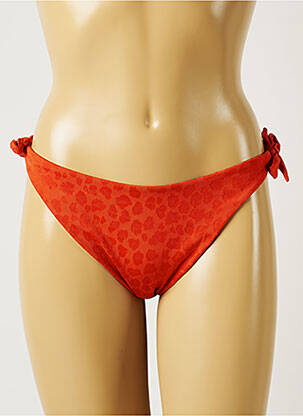 Bas de maillot de bain effet matière satinée bikini orange BANANA MOON femme