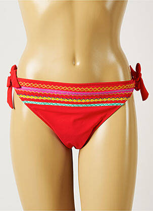 Bas de maillot de bain effet matière satinée bikini rouge BANANA MOON femme