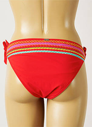 Bas de maillot de bain effet matière satinée bikini rouge BANANA MOON femme