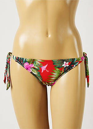 Bas de maillot de bain imprimé tie and dye bikini rouge BANANA MOON femme