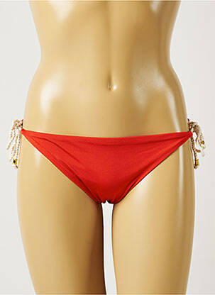Bas de maillot de bain tissage satiné bikini orange BANANA MOON femme