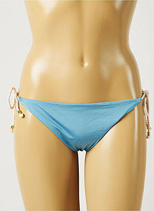 Bas de maillot de bain tissage satiné bikini bleu BANANA MOON femme