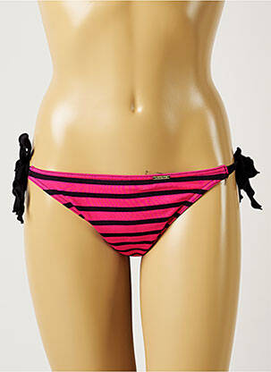 Bas de maillot de bain imprimé rayures bikini rose BANANA MOON femme
