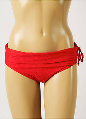 Bas de maillot de bain tissage texturé culotte rouge BANANA MOON femme