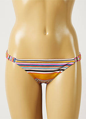 Bas de maillot de bain imprimé rayures culotte jaune BANANA MOON femme