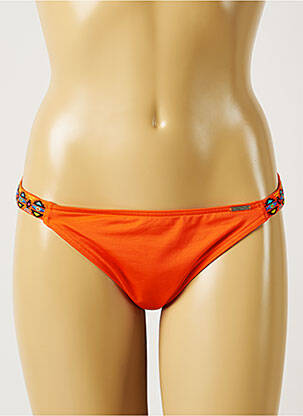 Bas de maillot de bain tissage satiné bikini orange BANANA MOON femme
