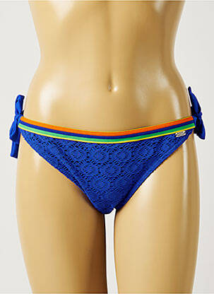 Bas de maillot de bain fermeture liens à nouer bikini bleu BANANA MOON femme