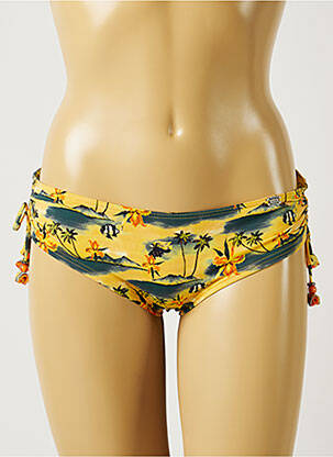 Bas de maillot de bain tissage satiné culotte jaune BANANA MOON femme