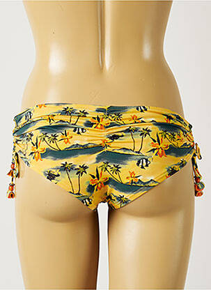 Bas de maillot de bain tissage satiné culotte jaune BANANA MOON femme