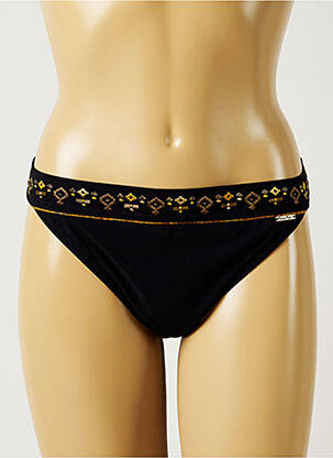 Bas de maillot de bain effet matière satinée culotte noir BANANA MOON femme