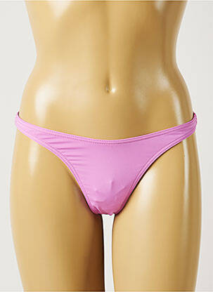 Bas de maillot de bain tissage satiné string violet BANANA MOON femme