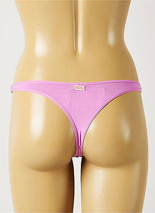 Bas de maillot de bain tissage satiné string violet BANANA MOON femme