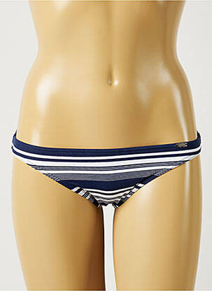 Bas de maillot de bain imprimé rayures culotte bleu BANANA MOON femme