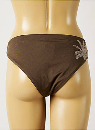 Bas de maillot de bain tissage satiné culotte marron BANANA MOON femme
