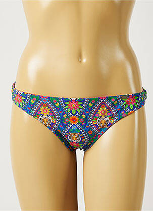 Bas de maillot de bain imprimé fleurs culotte bleu BANANA MOON femme