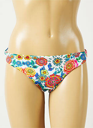 Bas de maillot de bain imprimé fleurs culotte blanc BANANA MOON femme