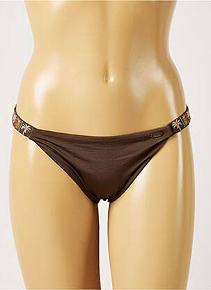 Bas de maillot de bain tissage satiné culotte marron BANANA MOON femme